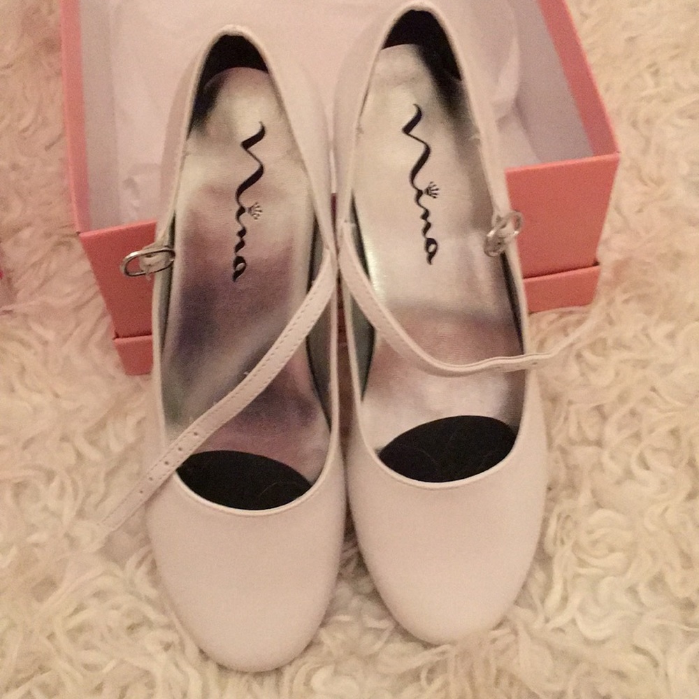 Nina girls white dress shoes for communion